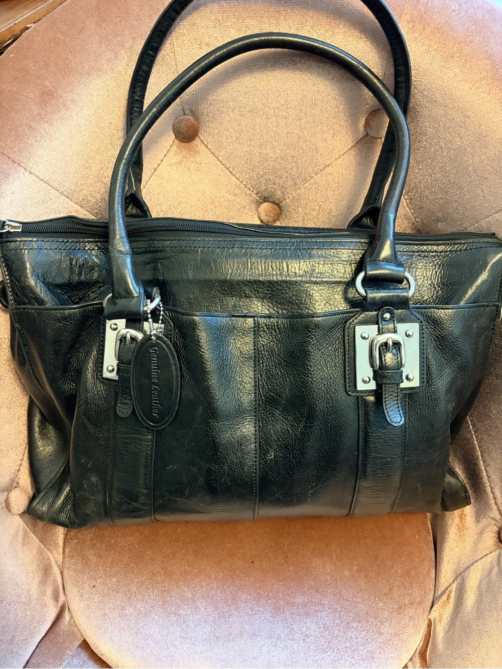 Wilsons Leather Executive Laptop Bag Black Genuine Leather Business Work Tote